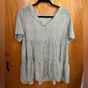 Sage green floral top